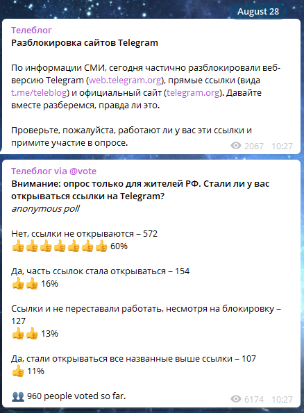 У некоторых российских пользователей заработали сайты Telegram, но РКН блокировку не снимал_6