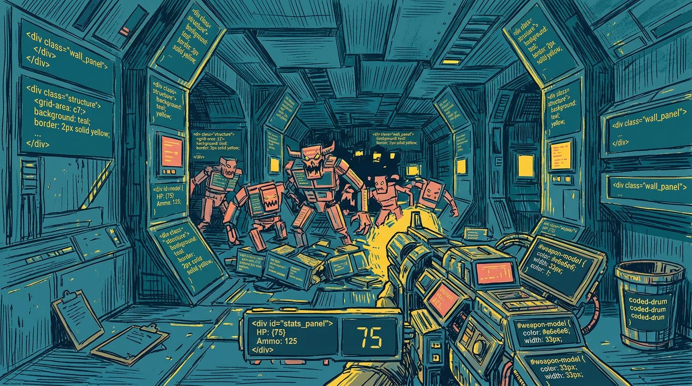 Обложка: Разработчик построил DOOM на чистом CSS — можно поиграть прямо в браузере