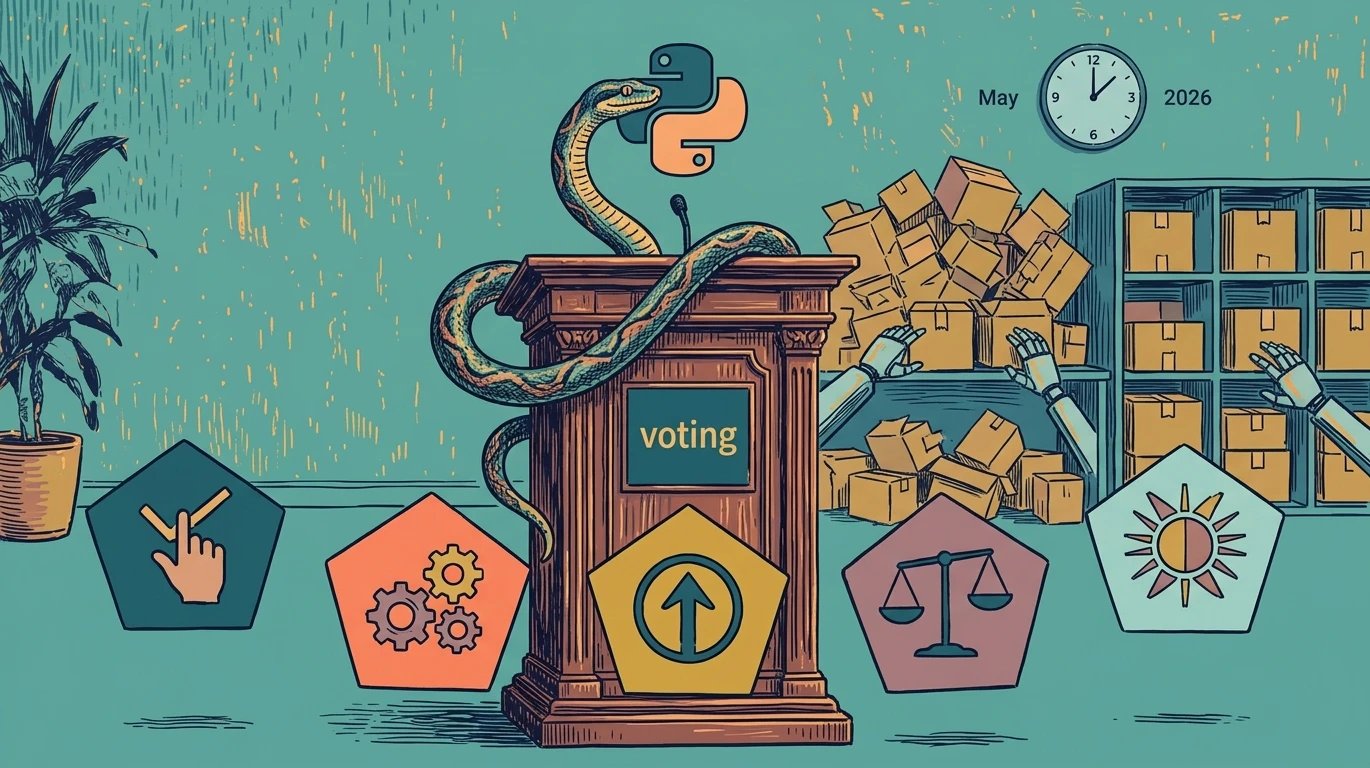 Обложка: Python в апреле: Packaging Council, GC-реверт, Astral в OpenAI