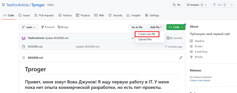 Гайд: как разместить сайт бесплатно на GitHub Pages_52