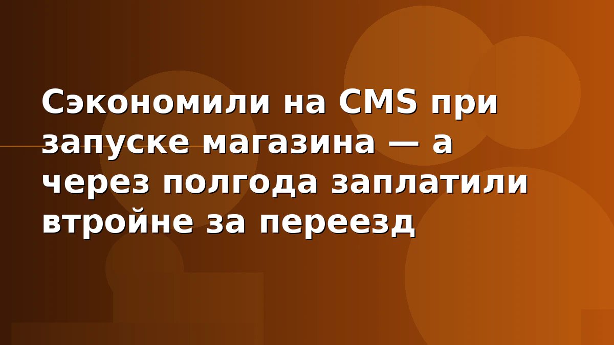 Обложка: Сэкономили на CMS при запуске магазина — а через полгода заплатили втройне за переезд
