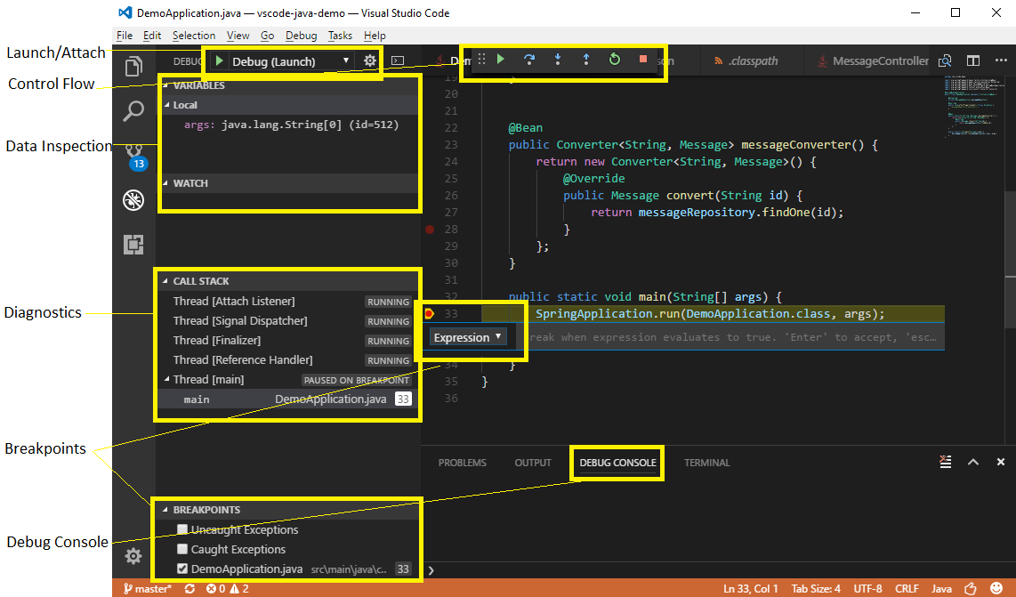 В Visual Studio Code добавлен отладчик Java_4