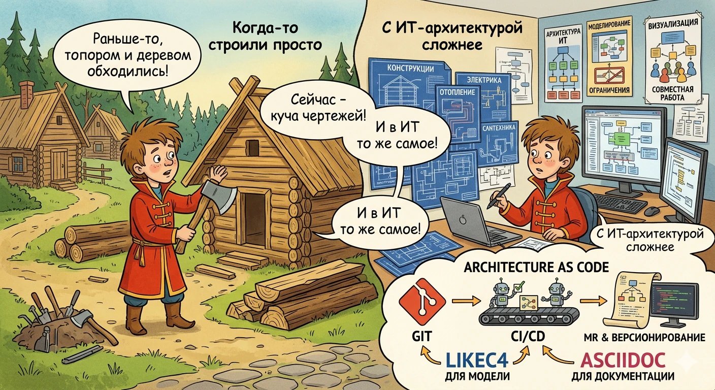 Обложка: Architecture as Code на практике: LikeC4 + AsciiDoc для актуальной архитектуры