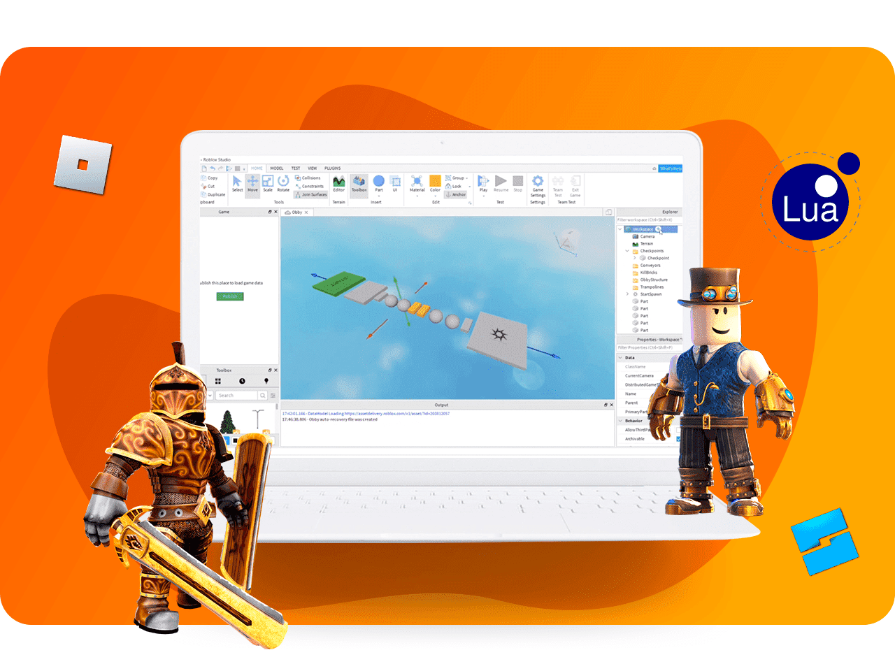 Обложка: Создание 3D-игр в Roblox Studio для детей и подростков — бесплатные видеоуроки