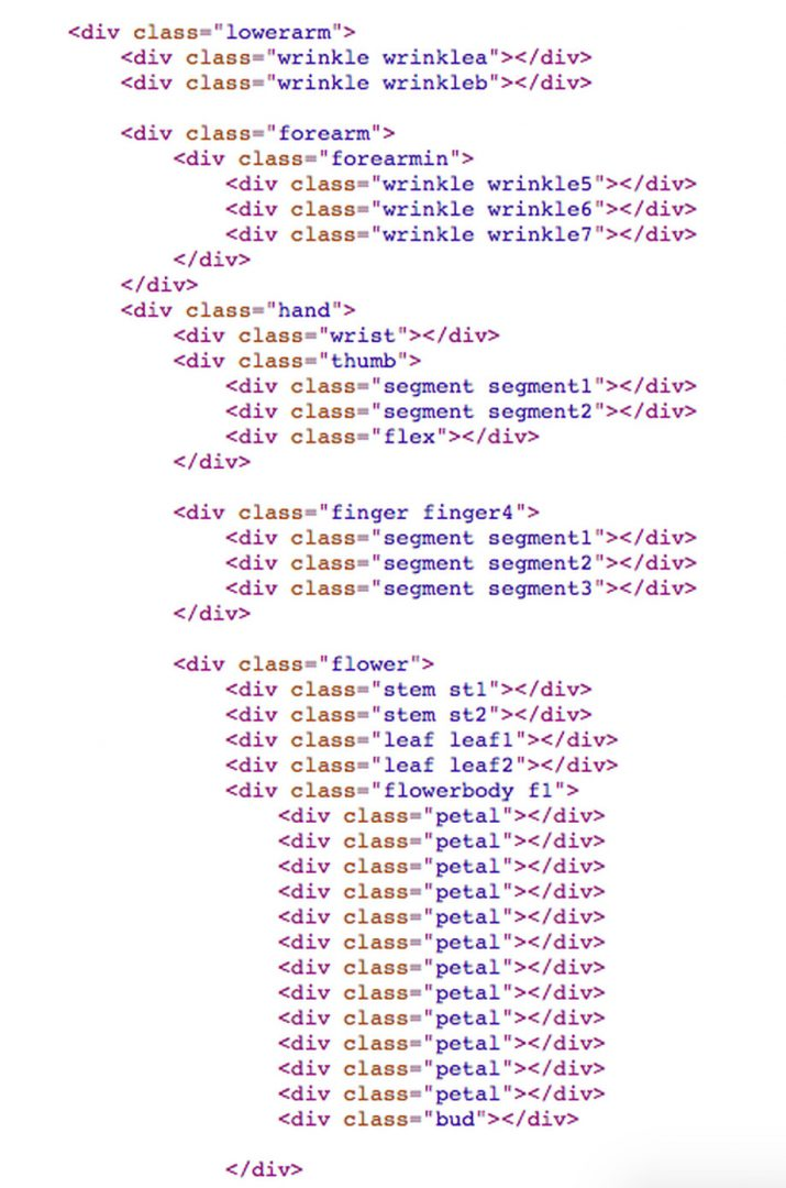 Художница создала картину вручную с помощью CSS и LESS_2