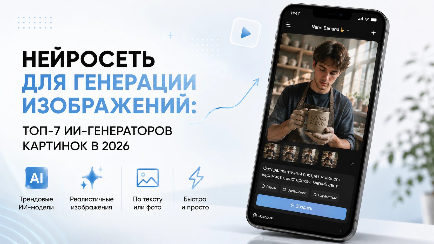 Обложка: Нейросеть для генерации изображений: ТОП-7 ИИ генераторов картинок в 2026