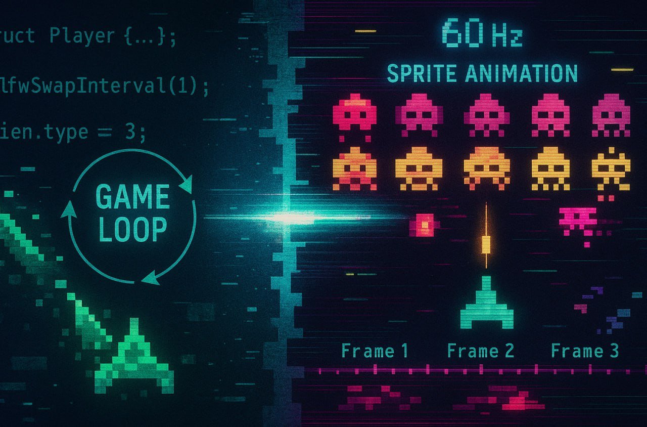 Обложка: Space Invaders «с нуля» — Часть 3: создаём клон игры с минимумом зависимостей