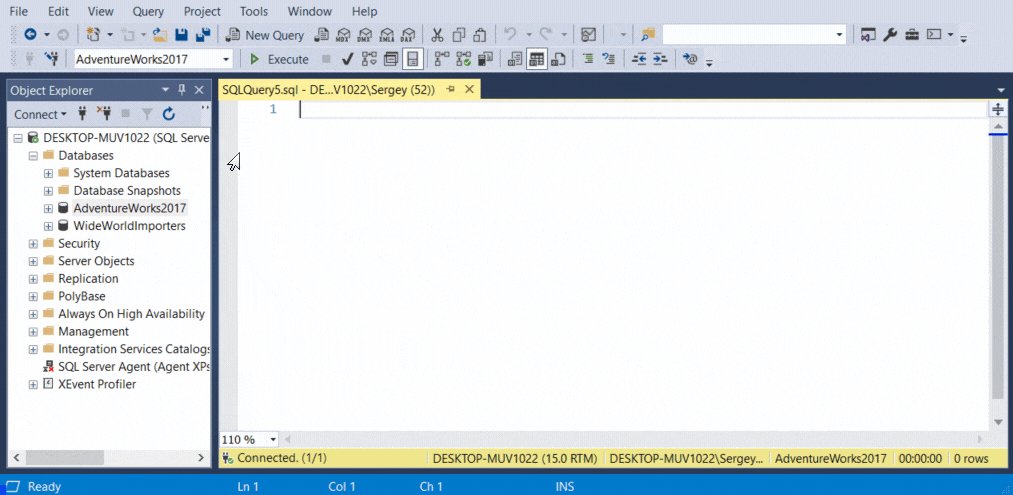 Интересные горячие клавиши SQL Management Studio и его хитрости_62