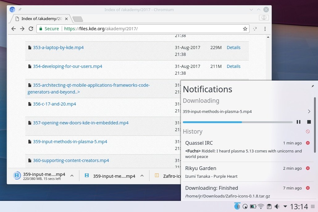 Вышло обновление графической оболочки KDE Plasma до версии 5.13_8