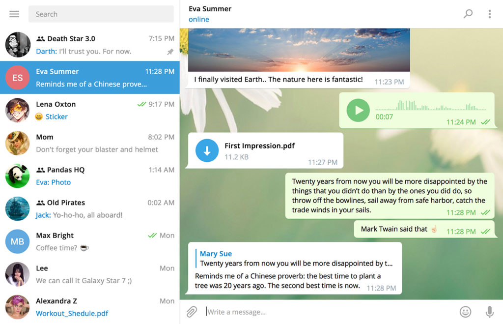 Telegram Desktop обновился до версии 1.0 — новый дизайн и темы оформления 1