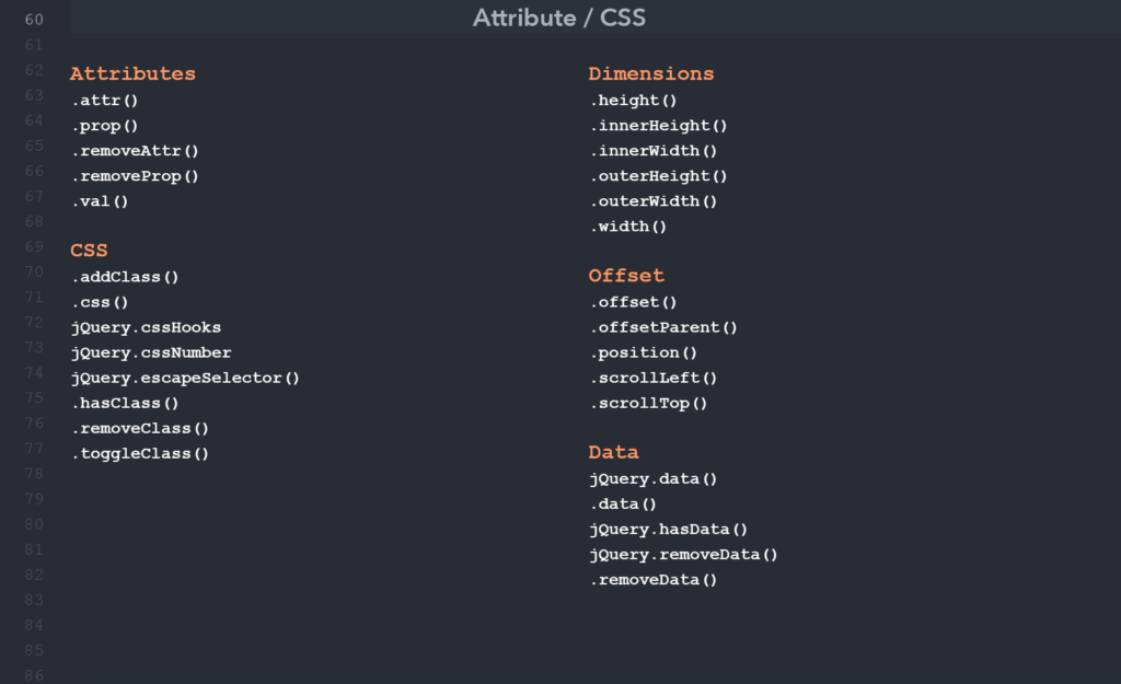 Краткая шпаргалка по jQuery: селекторы, атрибуты CSS, манипуляции с DOM, события и другие способы использования библиотеки 2