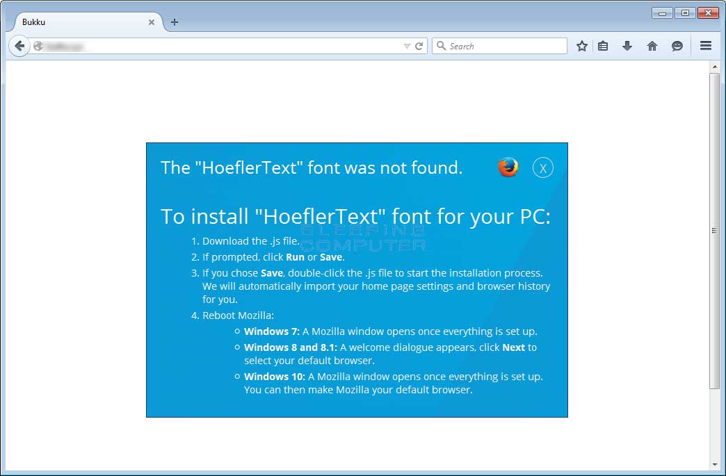 Атака HoeflerText, предлагающая «обновить» пакет шрифтов, перебралась с Chrome на Firefox 3