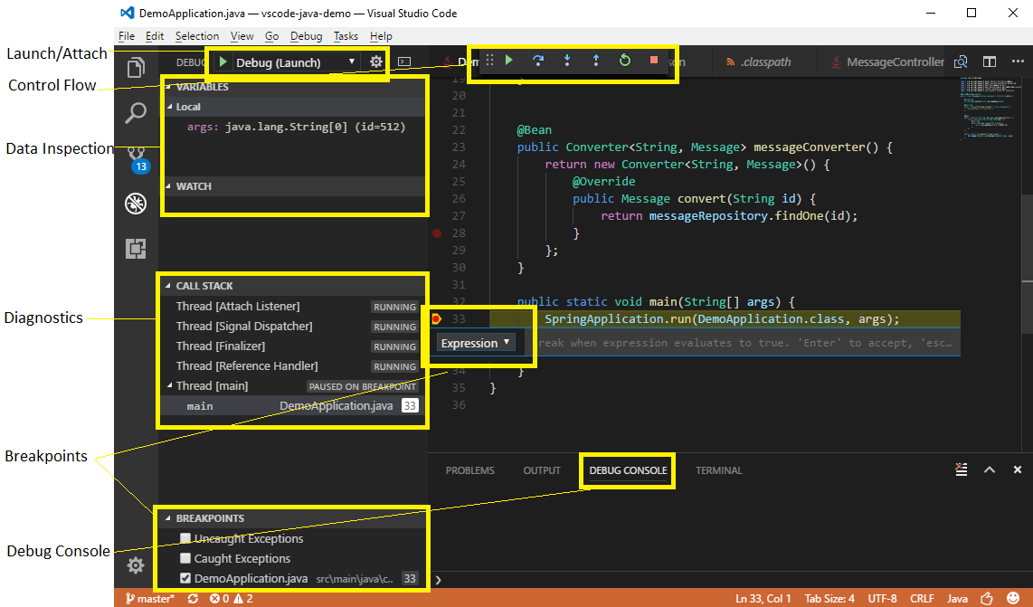 В Visual Studio Code добавлен отладчик Java 1