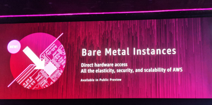 Amazon анонсировала запуск инстансов i3.metal с прямым доступом к «железу» 1