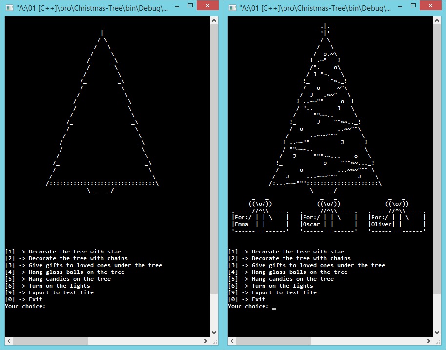 Рисуем нарядные новогодние ёлочки символами ASCII (и не только) 1