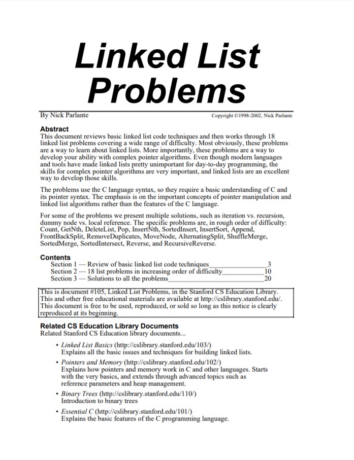 Linked List Problems