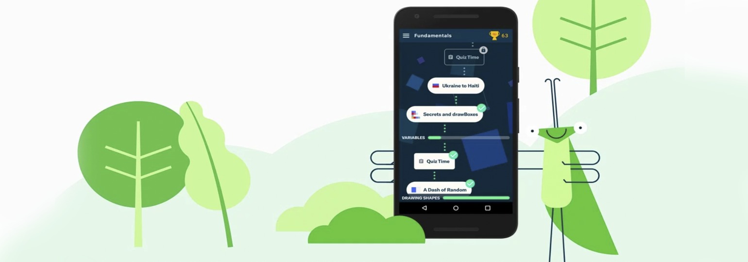 Обложка: Area 120 от Google представил Grasshopper, приложение для обучения основам JavaScript