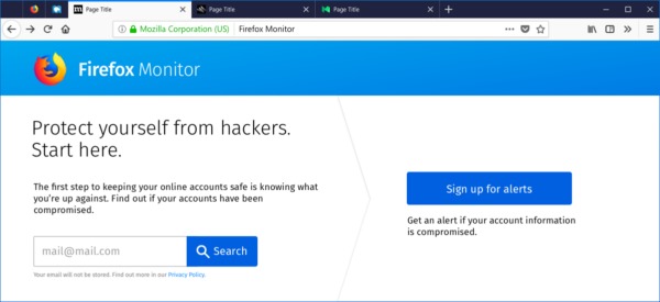 Mozilla анонсировала инструмент для проверки фактов взлома почтовых аккаунтов 1