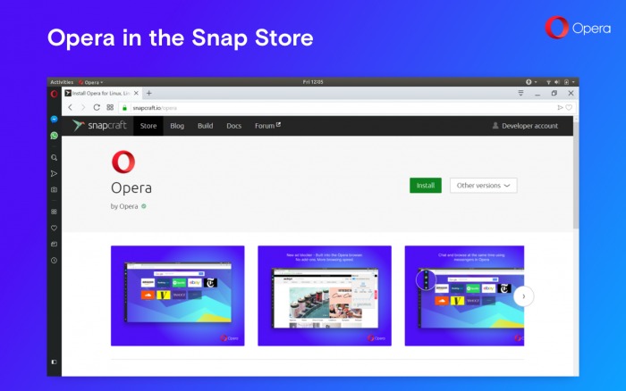 Opera для Linux получил snap-версию 1