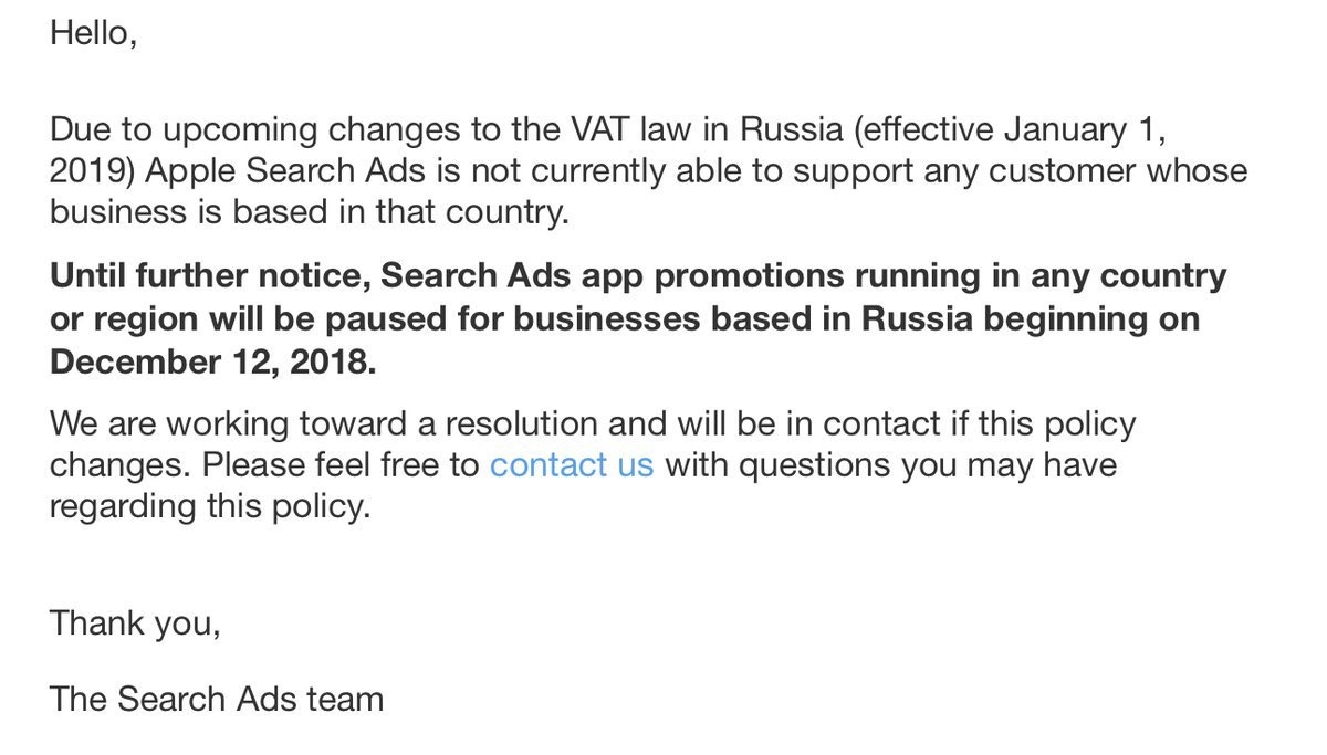 Apple сообщила о временном закрытии сервиса Search Ads для российских разработчиков 1
