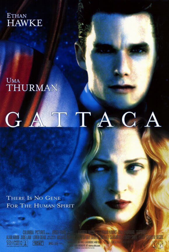 «Gattaca» — Andrew Niccol (1997)rnrnA genetically inferior man assumes the identity of a superior one in order to pursue his lifelong dream of space travel.