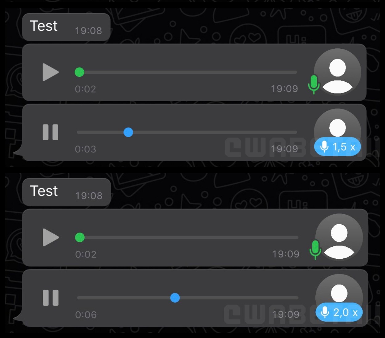 Голосовые сообщения в WhatsApp