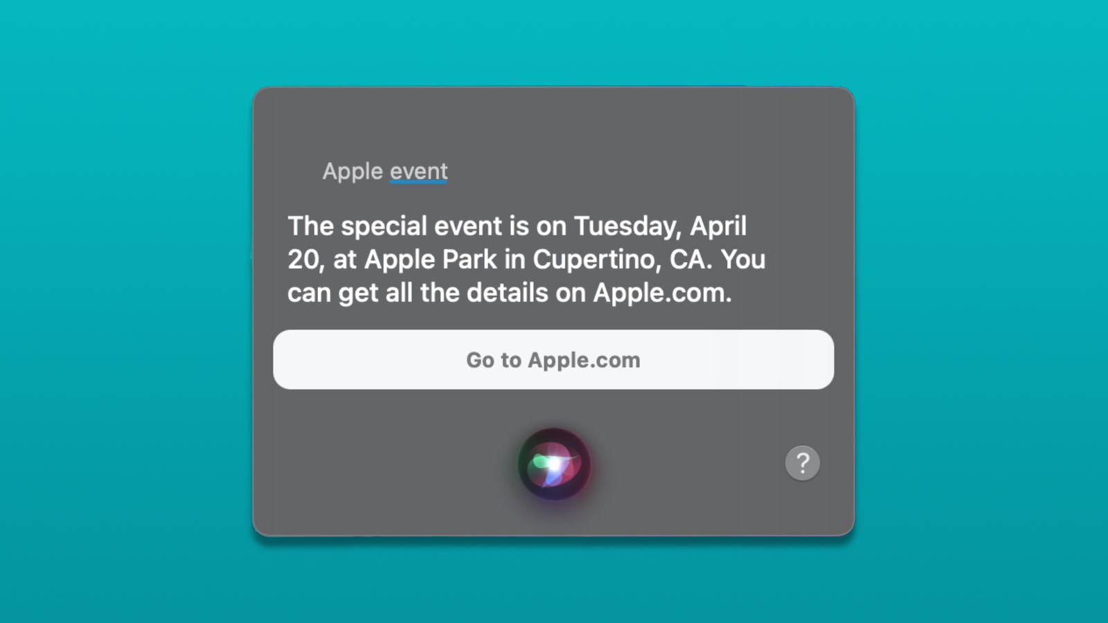 Siri раскрыла дату проведения следующей презентации Apple 1