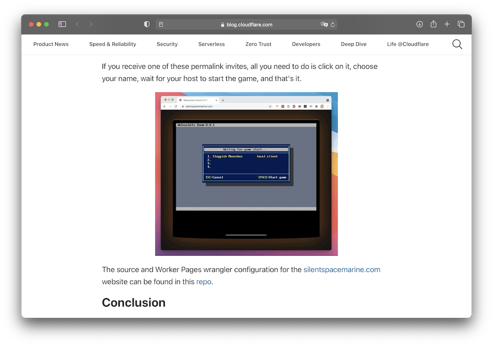 Cloudflare запустила DOOM с мультиплеером прямо в браузере при помощи воркеров 3