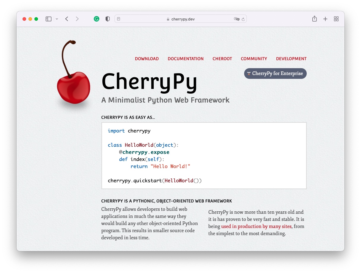 Фреймворк CherryPy