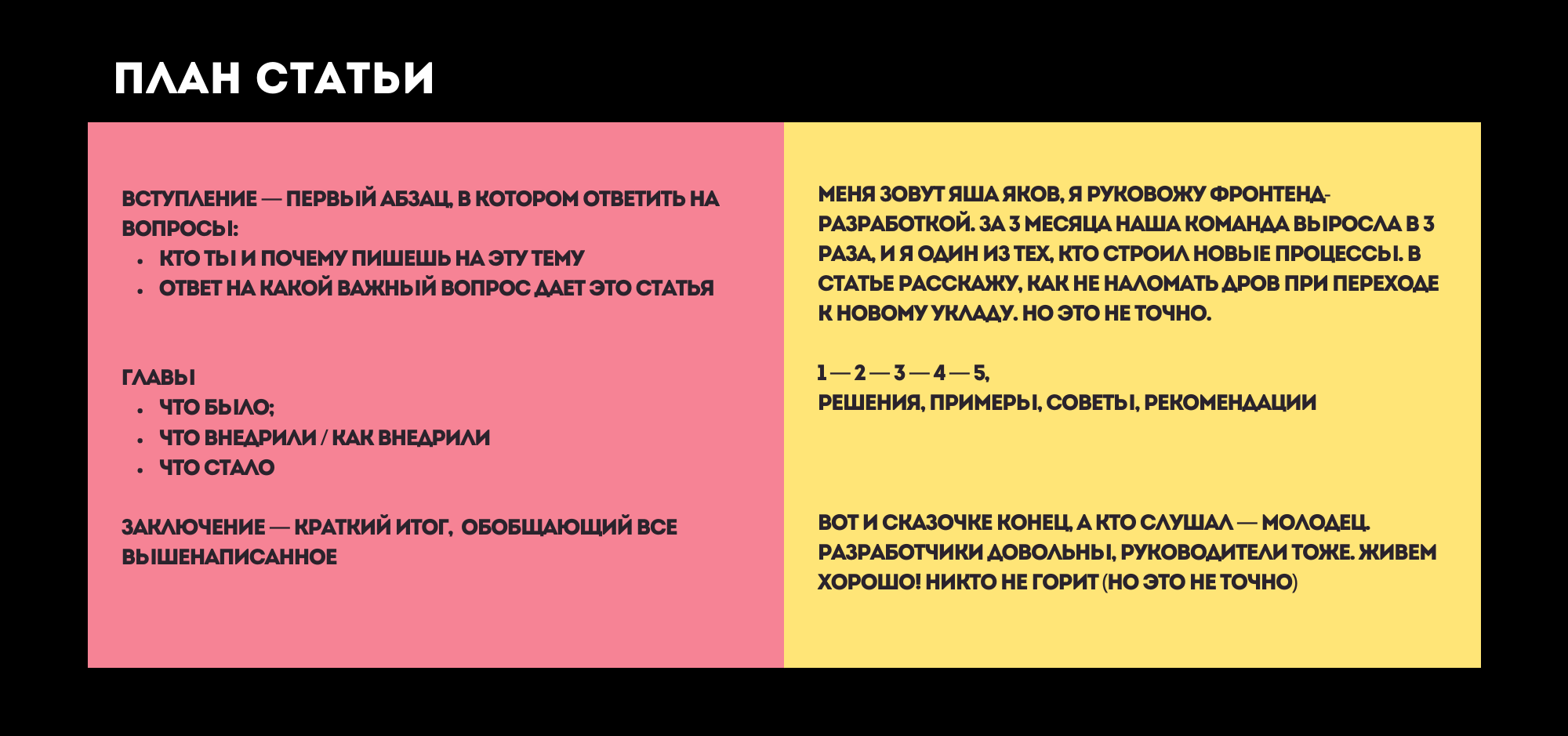 План технической статьи