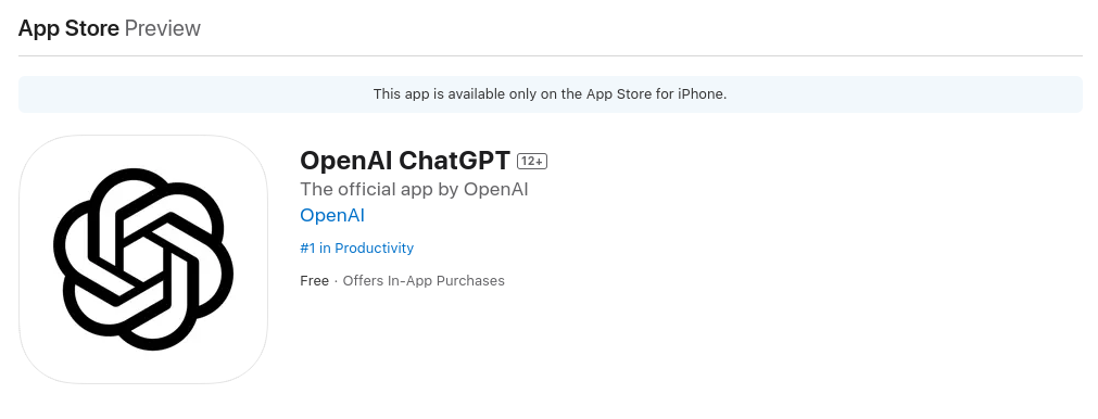 Вышло приложение ChatGPT для iOS 1