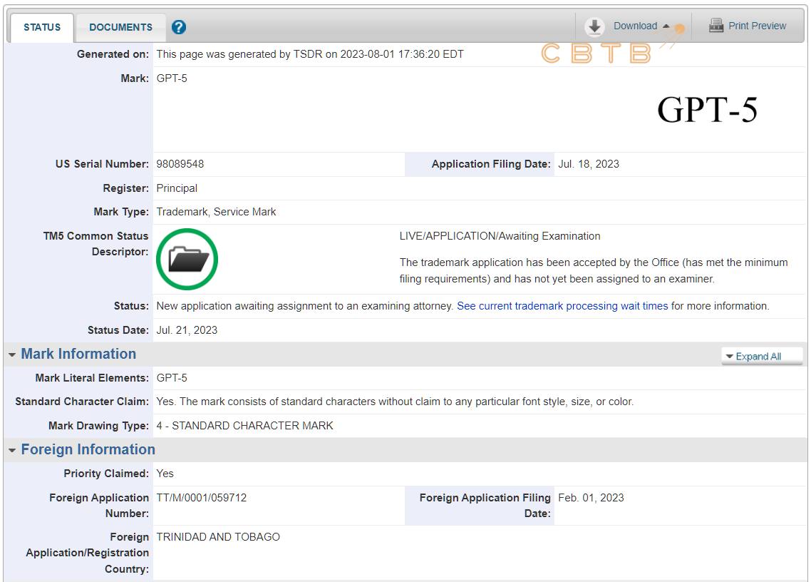 OpenAI регистрирует торговую марку GPT-5 1