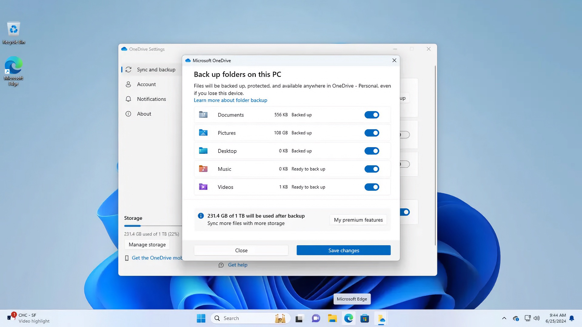 В Windows 11 бэкапы рабочего стола и личных файлов стали делаться по умолчанию