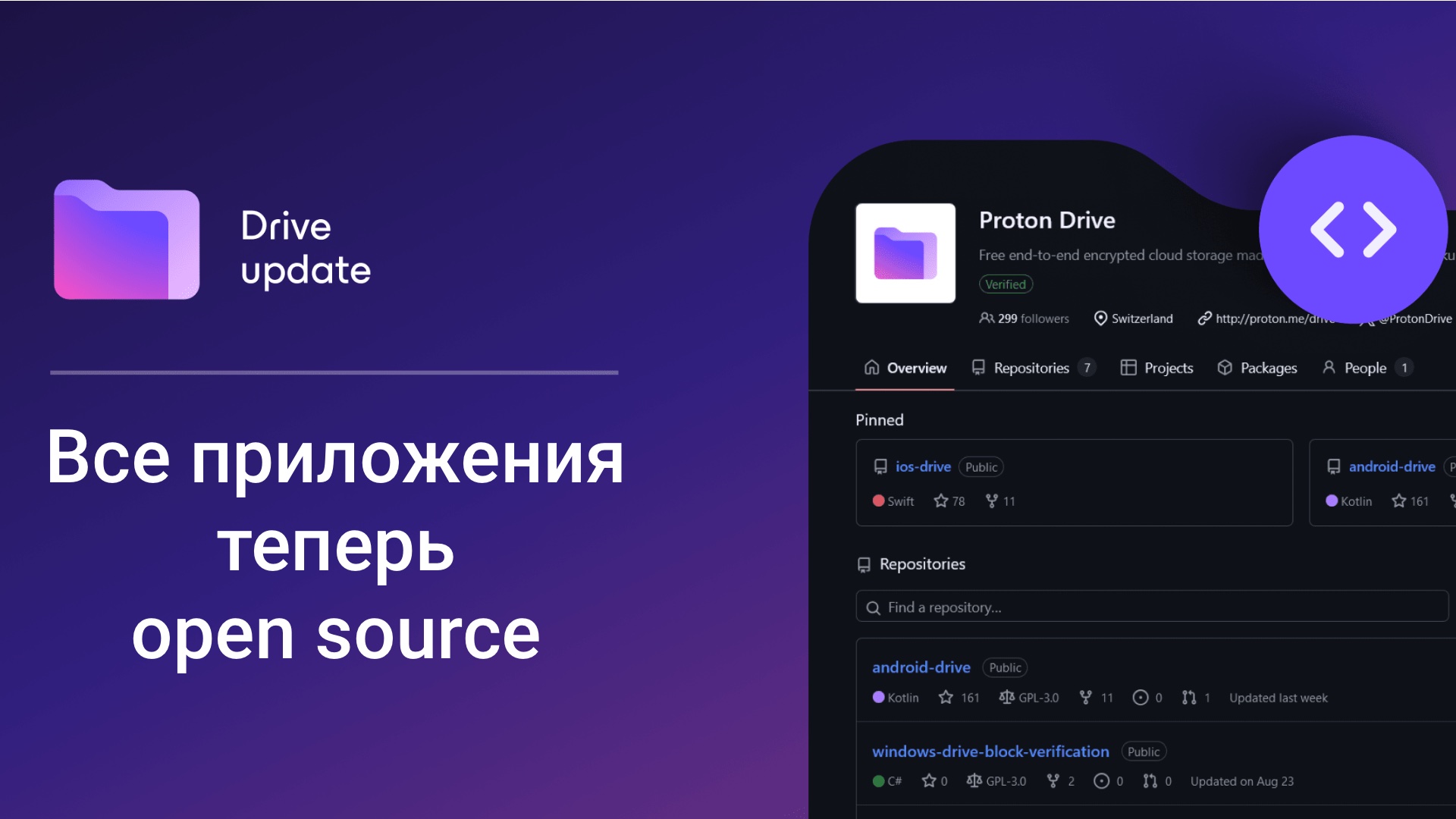 Все версии облачного хранилища Proton Drive стали open source