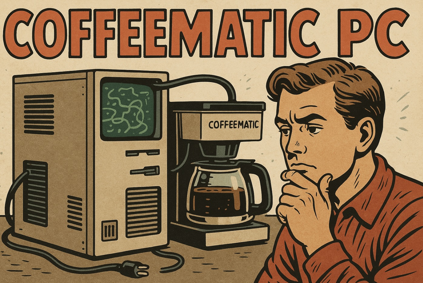 Coffeematic PC: художник превратил кофеварку 1980-х в абсурдный, но рабочий компьютер