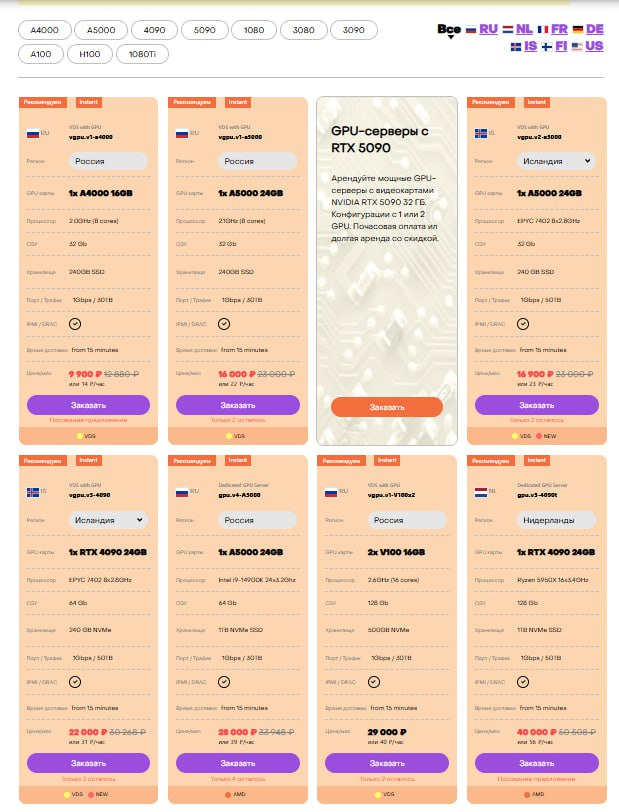Где арендовать GPU в 2025: подборка GPU‑хостингов с адекватной ценой и SLA 1