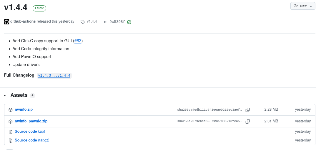 Вышел NWinfo 1.4.4: открытый инструмент для быстрого просмотра характеристик ПК на Windows 1