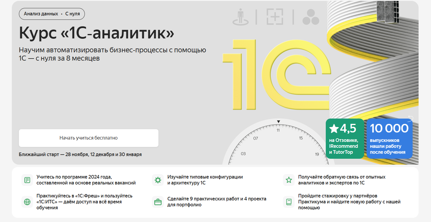 ТОП-30 курсов аналитиков в 1С: онлайн-обучение бесплатно и платно 2