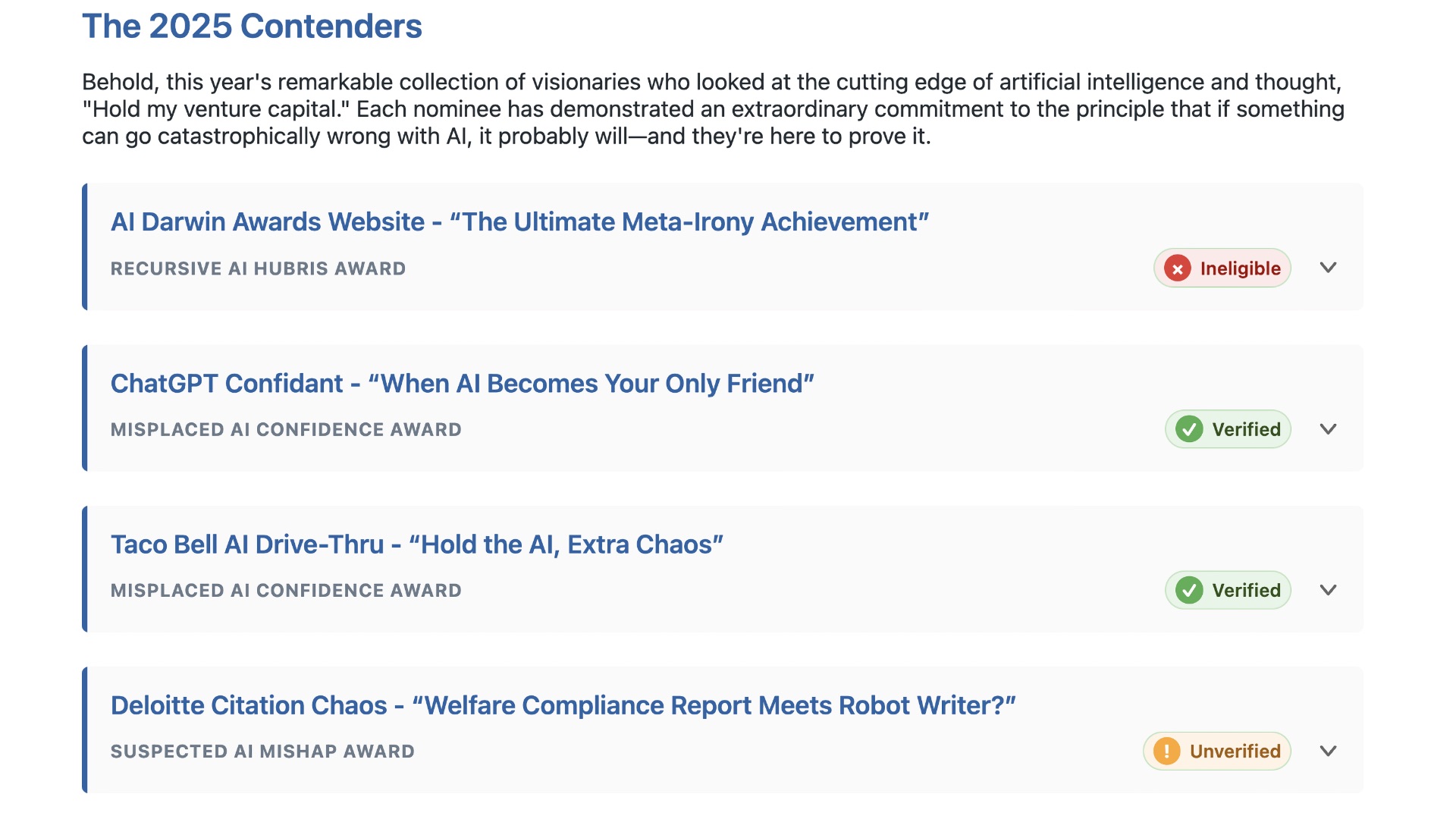 AI Darwin Awards 2025: «Премия Дарвина» для ИИ. Кто отличился в этом году? 1