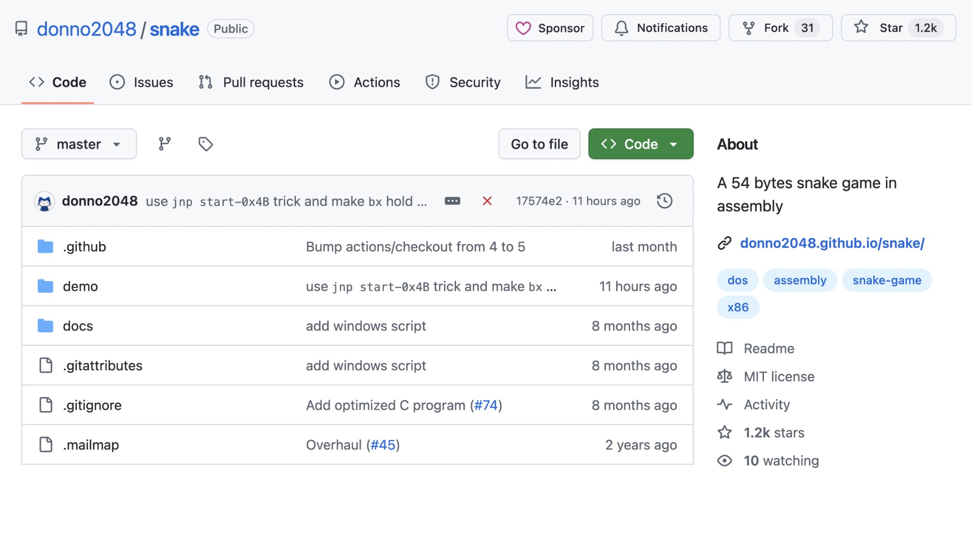 Разработчик написал «Змейку» на ассемблере размером всего 54 байта — она помещается в QR-код 1
