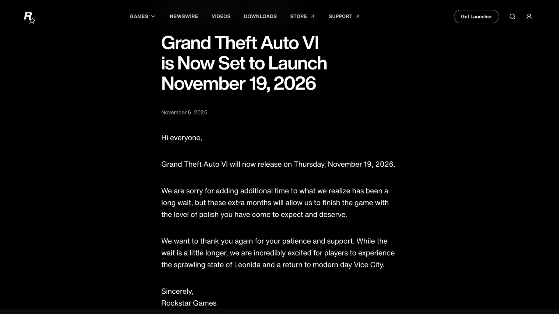 Выход GTA 6 перенесли еще на полгода — теперь на ноябрь 2026 года 1