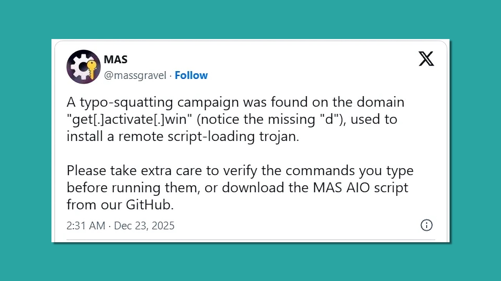 Фальшивый сайт Microsoft Activation Scripts заразил Windows трояном 1