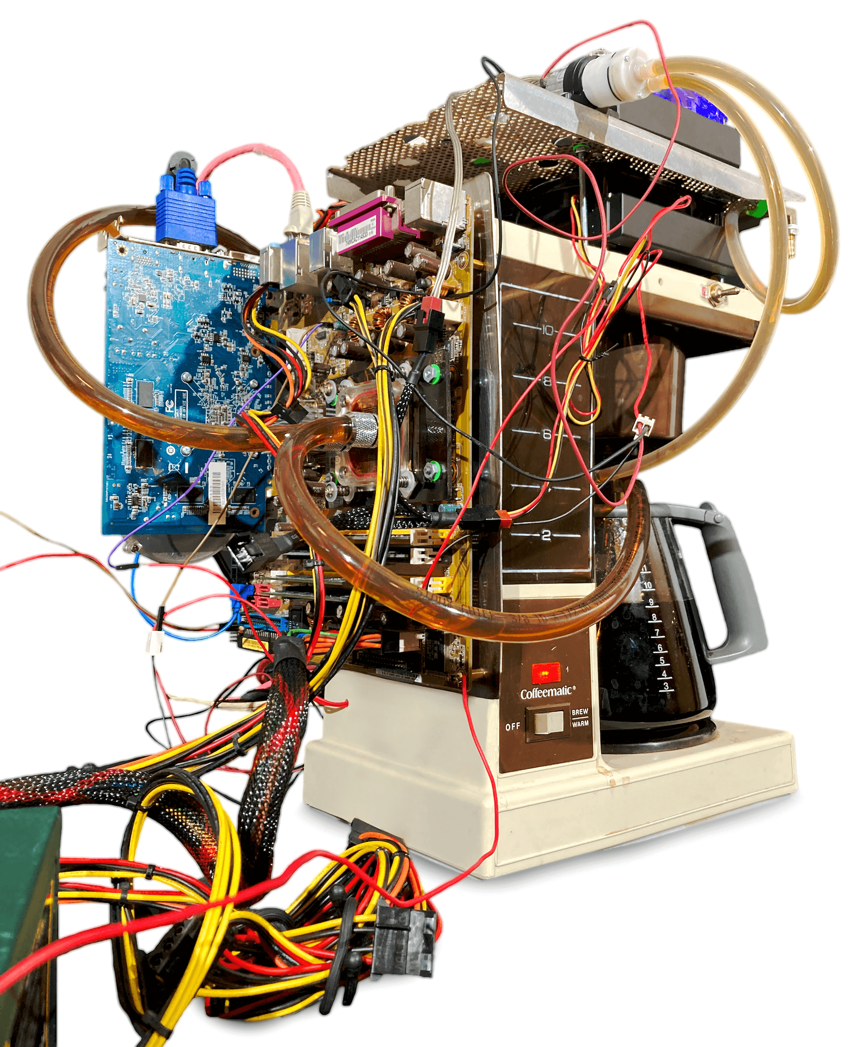 Coffeematic PC: художник превратил кофеварку 1980-х в абсурдный, но рабочий компьютер 1