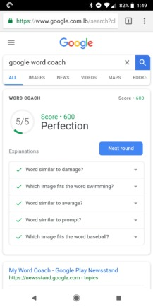 Google запустила в своём поисковике игру-словарь Word Coach 5