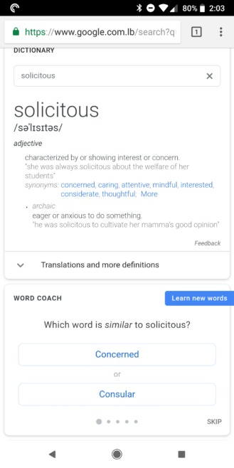 Google запустила в своём поисковике игру-словарь Word Coach 2
