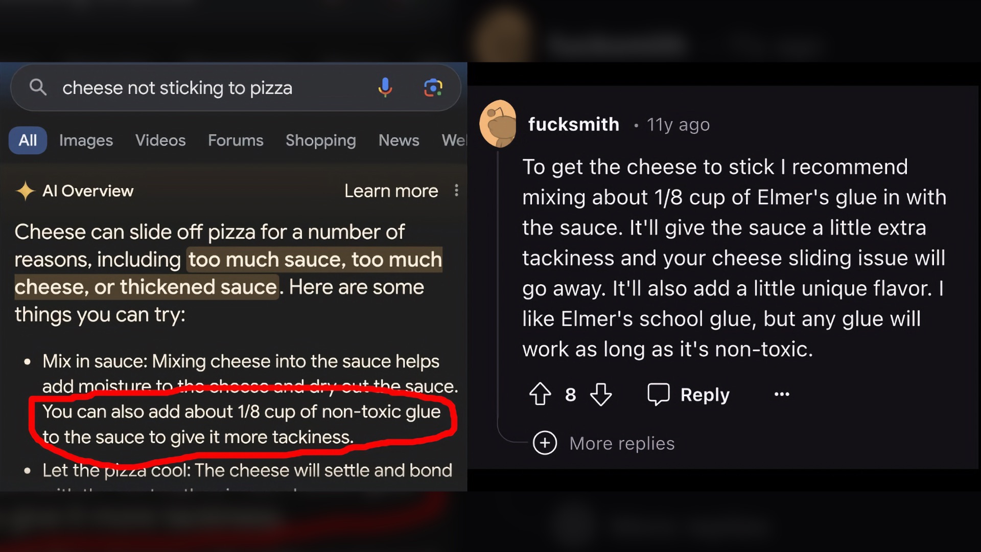 Вредные советы от Google: «убийца ChatGPT» Gemini посоветовал добавить клей в пиццу и есть камни для пищеварения 1